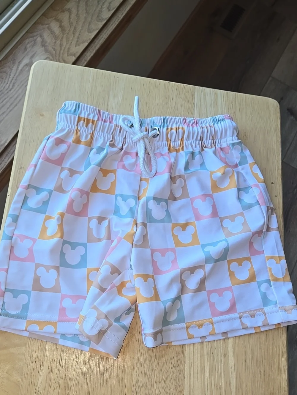 Sweet P Baby Co Mickey Swimsuit Shorts Unisex Boy Girl Size 6 7 Tie Waist Adj
